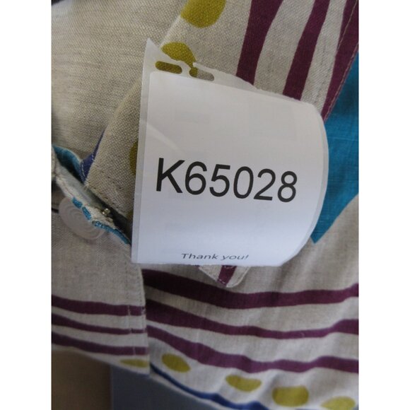 VINTAGE IB Diffusion Top 10 Linen Shirt Art Aztec Southwestern 90s * - Picture 13 of 13